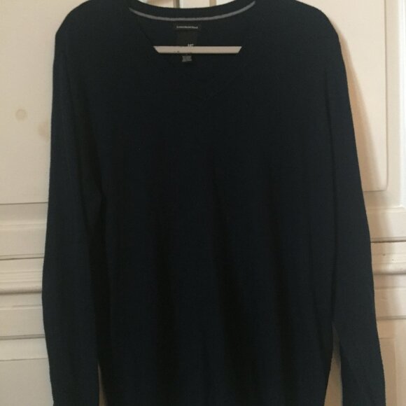 J. Ferrar men's long sleeve blue v-neck cotton modal blend sweater size Medium - Picture 1 of 6